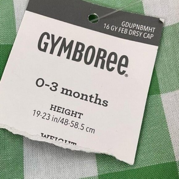Dressed Up By Gymboree plaid green & white romper size 0-3 months - Picture 6 of 6